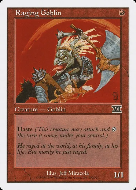 Raging Goblin, Magic card 6ED 200 — Classic Sixth Edition set