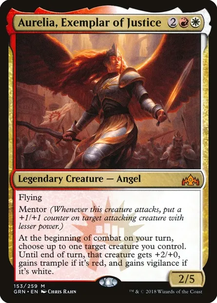 Aurelia, Exemplar of Justice, Magic card GRN 153 — Guilds of Ravnica set