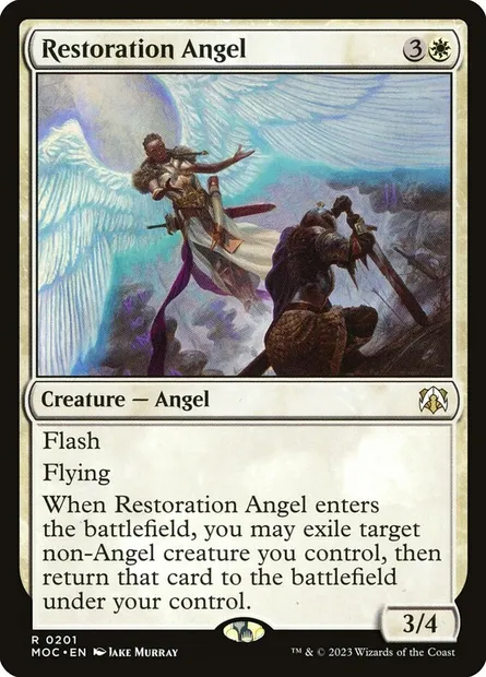 Restoration Angel, Magic card MOC 201 — March of the Machine Commander set