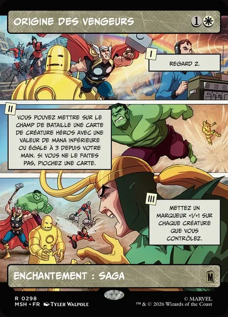 Origine des Vengeurs, carte Magic MSH 298 — extension Marvel Super Heroes