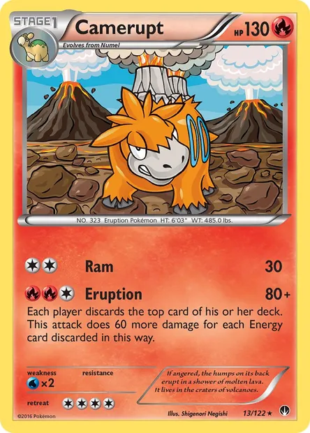 Camerupt, Pokémon card BKP 13 — BREAKpoint set
