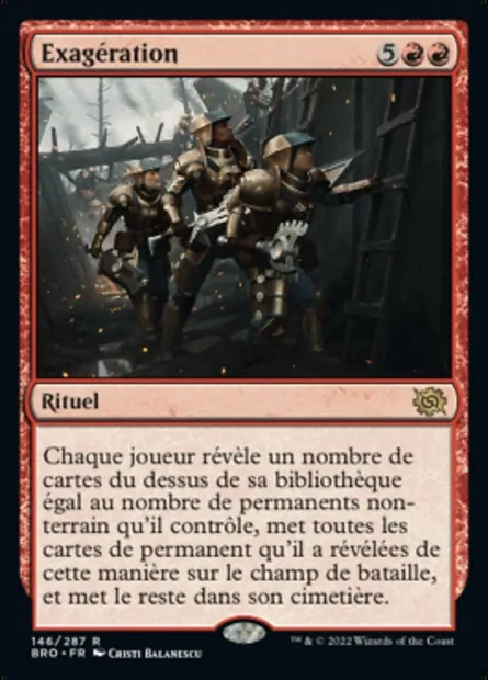 Exagération, carte Magic BRO 146 — extension La Guerre Fratricide