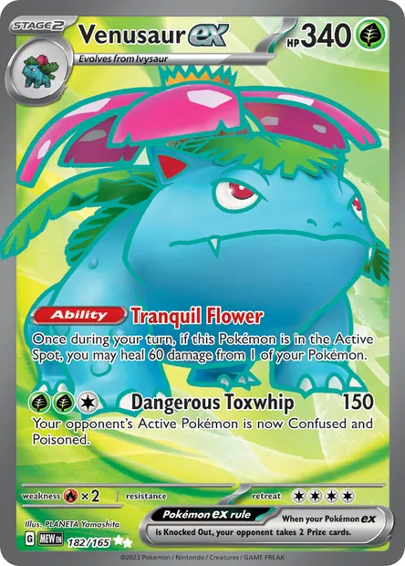 Venusaur ex, Pokémon card MEW 182 — 151 set
