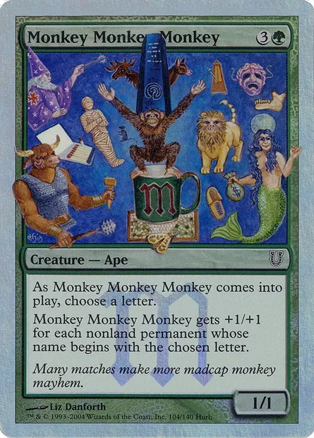 Monkey Monkey Monkey, Magic card UNH 104★ — Unhinged set