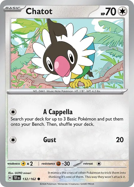 Chatot, Pokémon card TEF 132 — Temporal Forces set