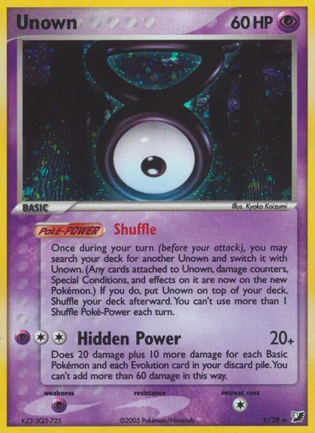 Zarbi, carte Pokémon EXU V — extension EX Forces Cachées Collection Zarbi