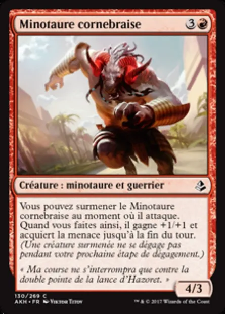 Minotaure cornebraise, carte Magic AKH 130 — extension Amonkhet