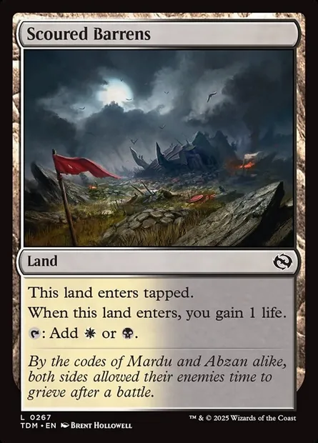 Scoured Barrens, Magic card TDM 267 — Tarkir: Dragonstorm set
