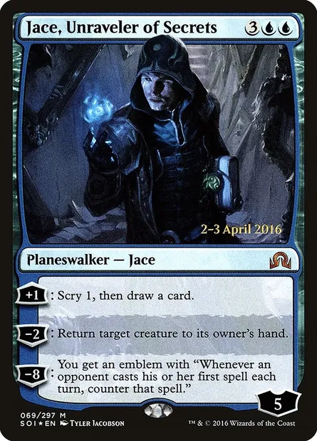 Jace, détisseur de secrets, carte Magic PSOI 69s — extension Shadows over Innistrad Promos