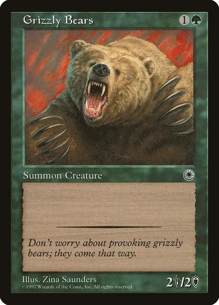 Grizzly Bears, Magic card POR 169 — Portal set