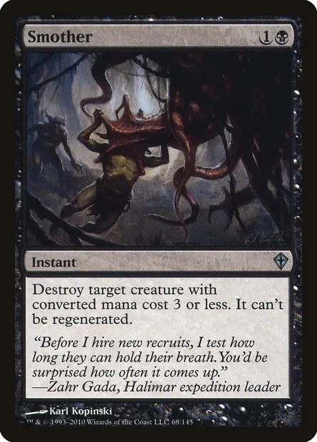 Smother, Magic card WWK 68 — Worldwake set