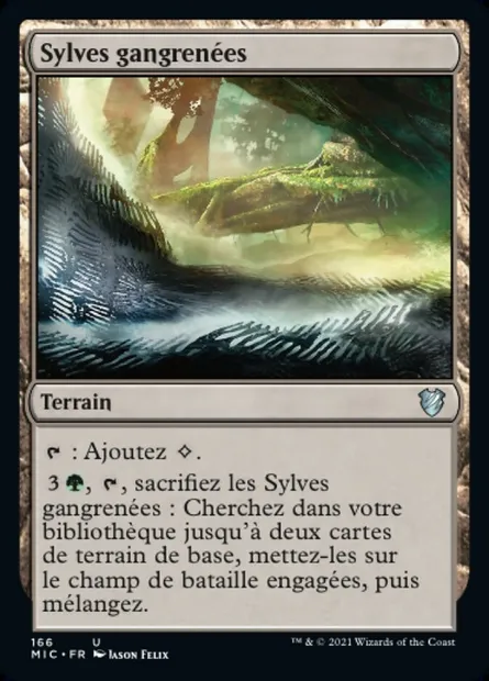 Sylves gangrenées, carte Magic MIC 166 — extension Midnight Hunt Commander