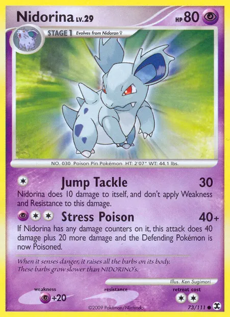 Nidorina, Pokémon card RR 73 — Rising Rivals set