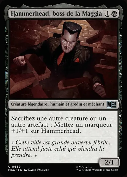 Hammerhead, boss de la Maggia, carte Magic MSC 659 — extension Marvel Super Heroes Commander