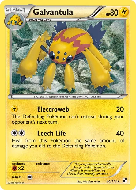 Galvantula, Pokémon card BLW 46 — Black & White set