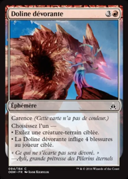 Doline dévorante, carte Magic OGW 94 — extension Le serment des Sentinelles