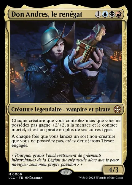 Don Andres, le renégat, carte Magic LCC 6 — extension The Lost Caverns of Ixalan Commander