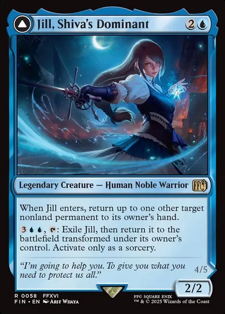 Jill, Shiva's Dominant // Shiva, Warden of Ice, Magic card FIN 58 — Final Fantasy set