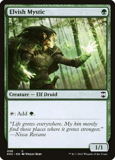Elvish Mystic, Magic card KHC 58 — Kaldheim Commander set