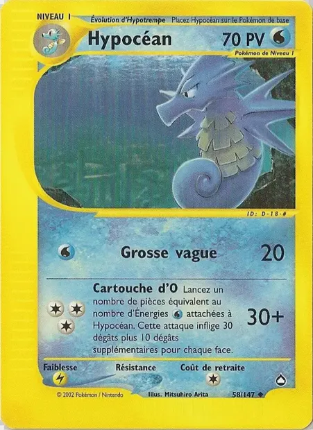 Hypocéan, carte Pokémon AQ 58 — extension Aquapolis