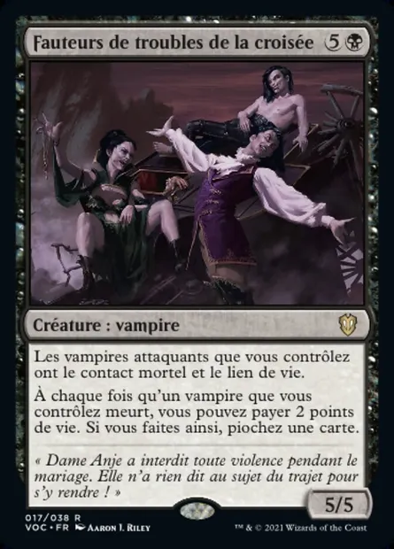 Fauteurs de troubles de la croisée, carte Magic VOC 17 — extension Crimson Vow Commander
