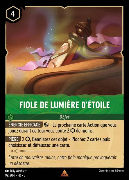 Fiole de lumière d'étoile, carte Disney Lorcana CH3-099 — extension Les Terres d'Encres