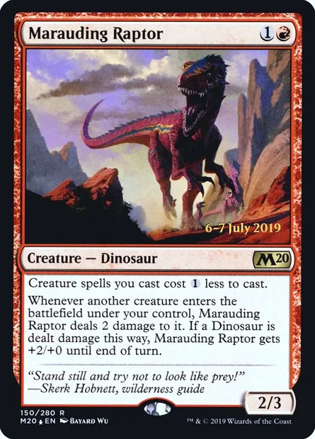 Marauding Raptor, Magic card PM20 150s — Core Set 2020 Promos set