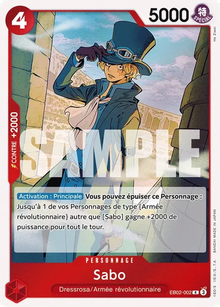 Sabo, carte One Piece EB02-002 — extension Anime 25th Collection