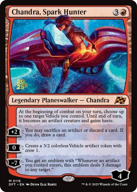 Chandra, Spark Hunter, Magic card PDFT 116s — Aetherdrift Promos set