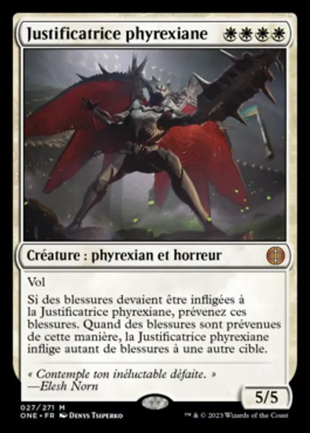 Justificatrice phyrexiane, carte Magic ONE 27 — extension Tous Phyrexians