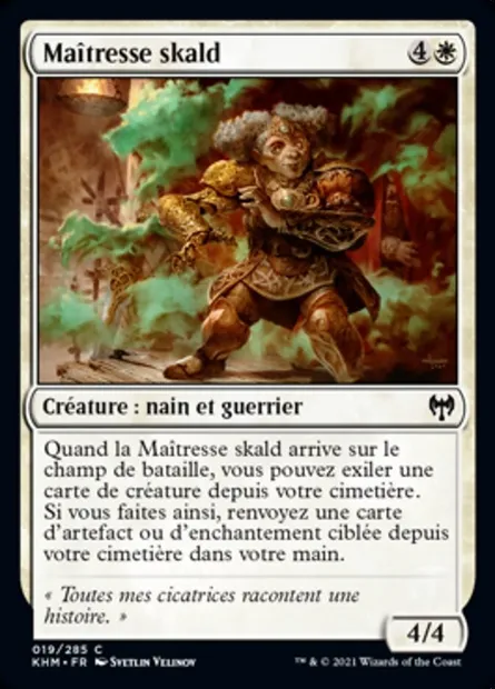 Maîtresse skald, carte Magic KHM 19 — extension Kaldheim