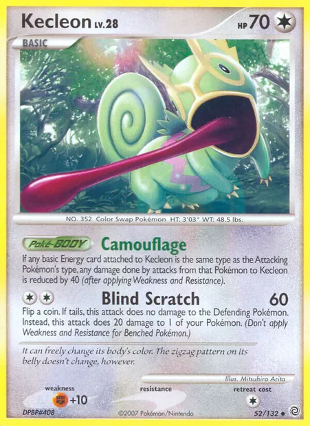 Kecleon, Pokémon card SW 52 — Secret Wonders set
