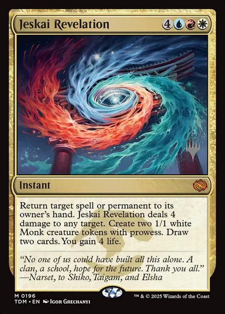Jeskai Revelation, Magic card PTDM 196p — Tarkir: Dragonstorm Promos set