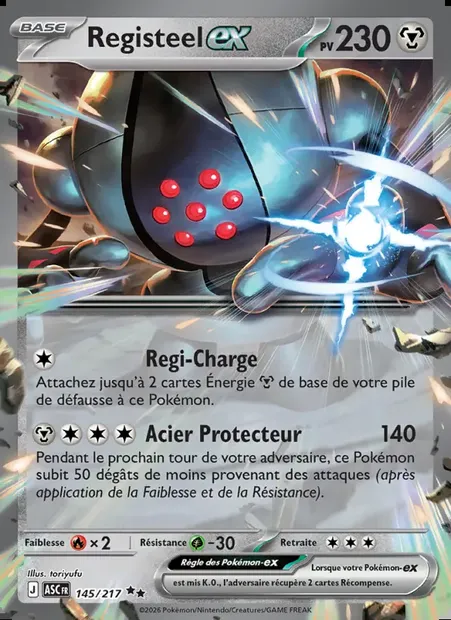Registeel-ex, carte Pokémon ASC 145 — extension Héros Transcendants