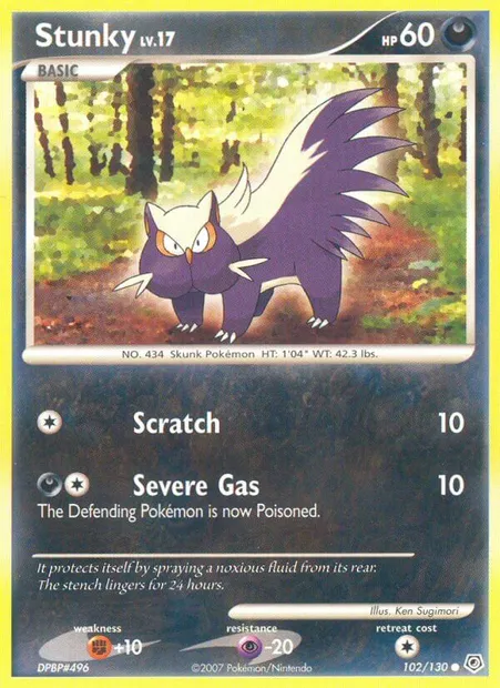 Stunky, Pokémon card DP 102 — Diamond & Pearl set