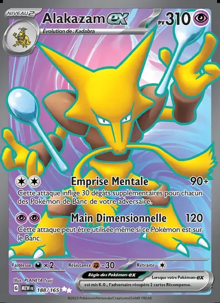 Alakazam-ex, carte Pokémon MEW 188 — extension 151