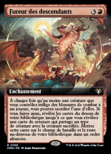 Fureur des descendants, carte Magic CMM 766 — extension Commander Masters