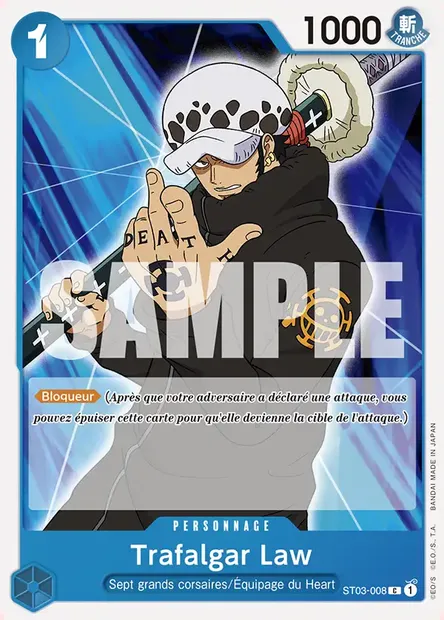 Trafalgar Law, carte One Piece ST03-008 — extension The Seven Warlords of the Sea