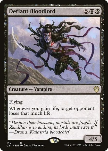Defiant Bloodlord, Magic card C21 142 — Commander 2021 set