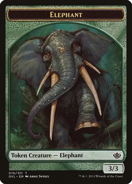 Elephant, Magic card TGVL 10 — Duel Decks Anthology: Garruk vs. Liliana Tokens set