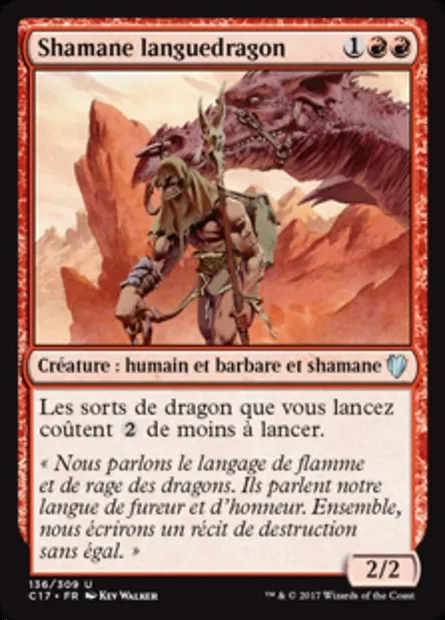 Shamane languedragon, carte Magic C17 136 — extension Commander 2017