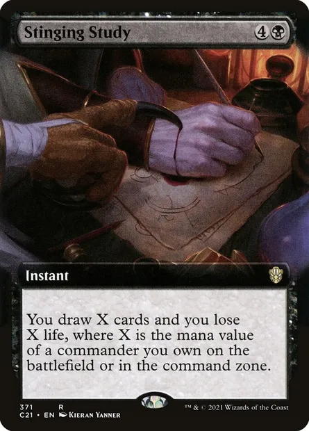 Stinging Study, Magic card C21 371 — Commander 2021 set