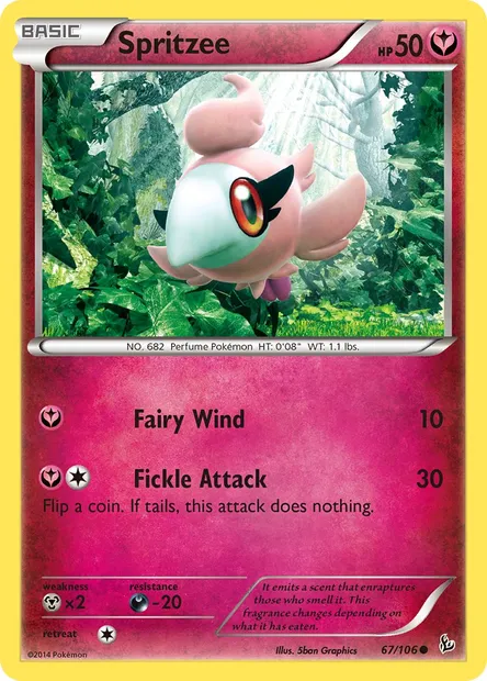 Spritzee, Pokémon card FLF 67 — Flashfire set