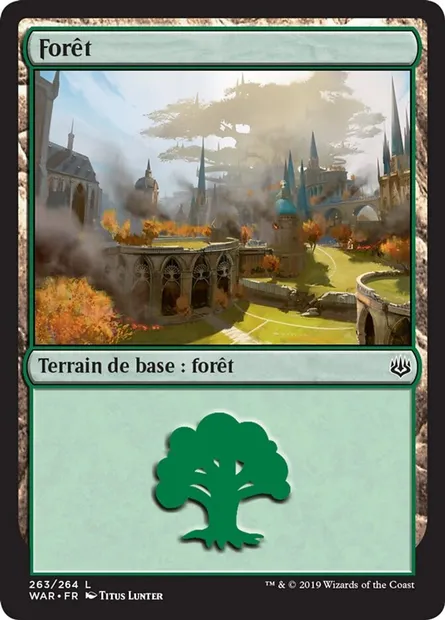 Forêt, carte Magic WAR 263 — extension La guerre des Planeswalkers