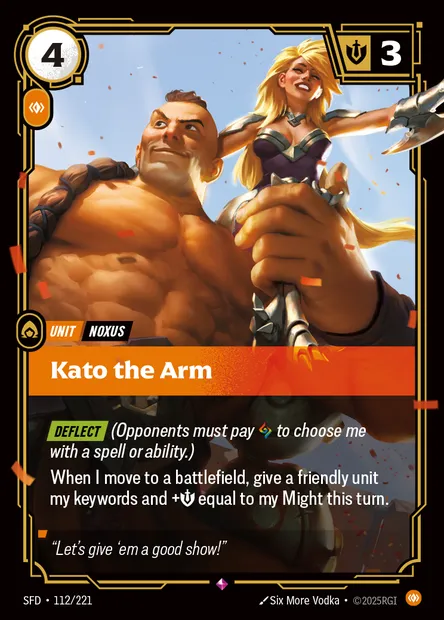 Kato the Arm, Riftbound card SFD 112 — Spiritforged set