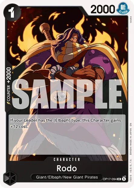 Rodo, One Piece card OP17-094 — THE WORLD’S STRONGEST WARRIORS set