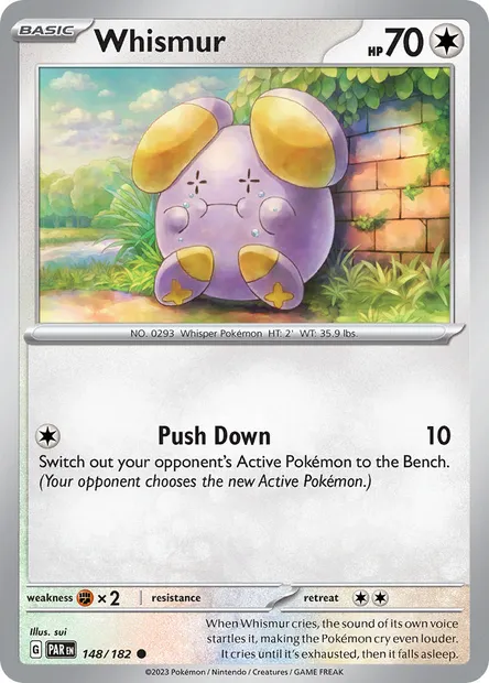 Whismur, Pokémon card PAR 148 — Paradox Rift set
