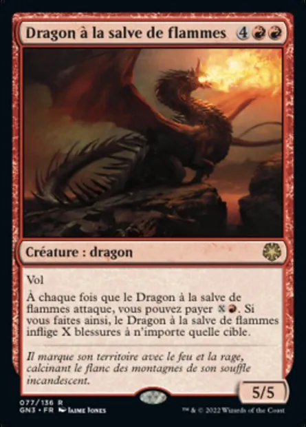 Dragon à la salve de flammes, carte Magic GN3 77 — extension Game Night: Free-for-All