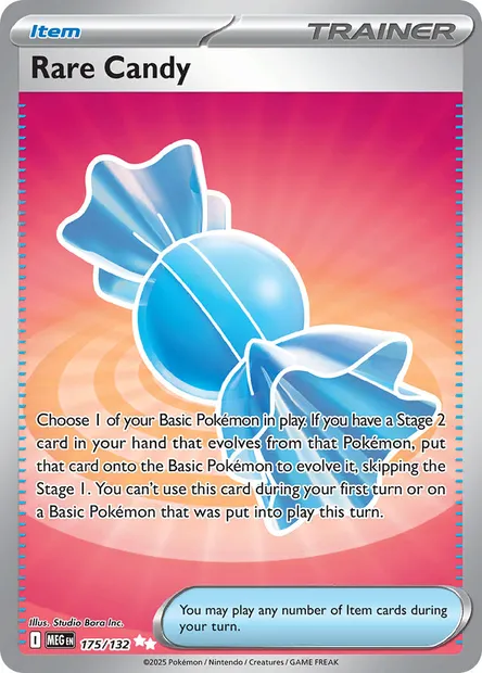 Rare Candy, Pokémon card MEG 175 — Mega Evolution set