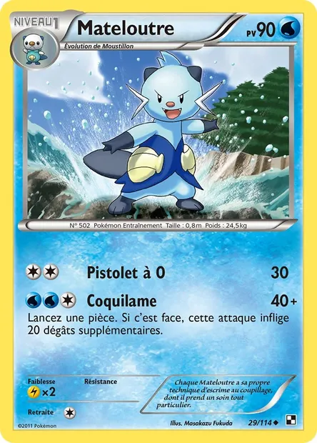 Mateloutre, carte Pokémon BLW 29 — extension Noir & Blanc
